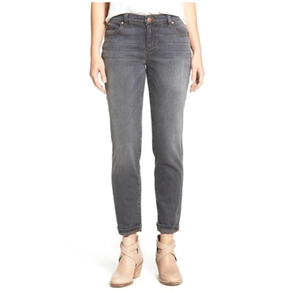 Eileen Fisher Jeans Boyfriend Organic Asphalt Grey Denim Size 10